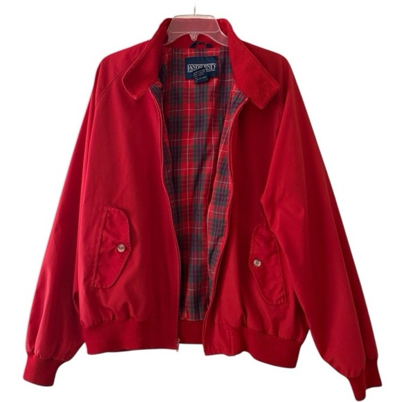 Vintage Lands’ End Red Barracuda Harrington Jacket Size Large - Picture 2 of 11